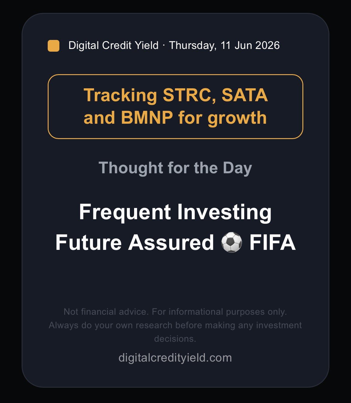 Frequent Investing, Future Assured ⚽ FIFA