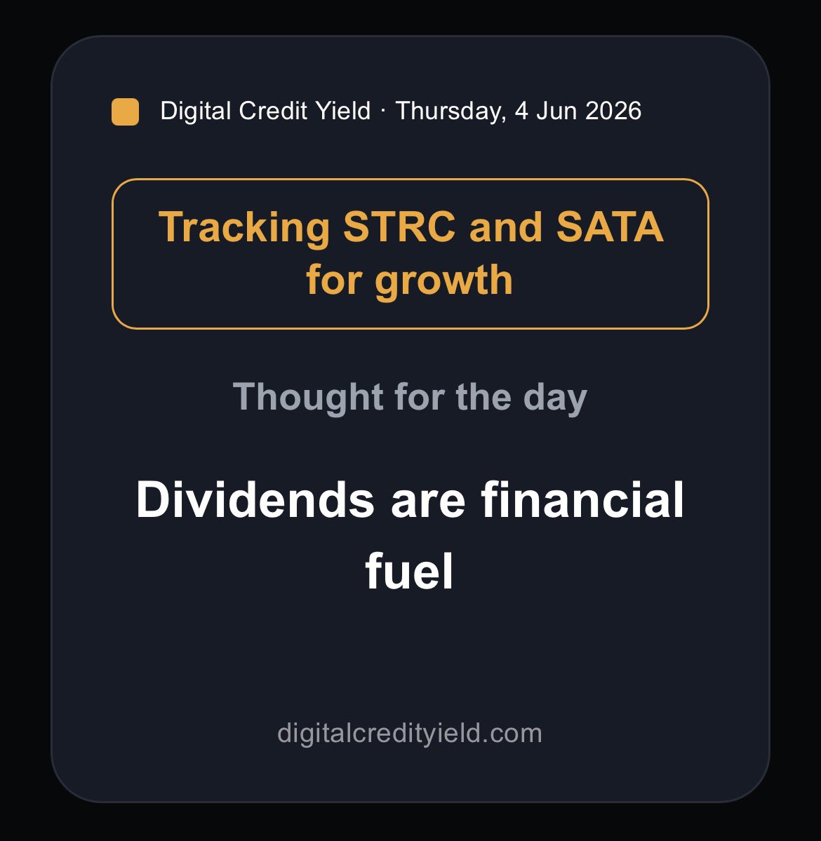 Dividends are financial fuel.