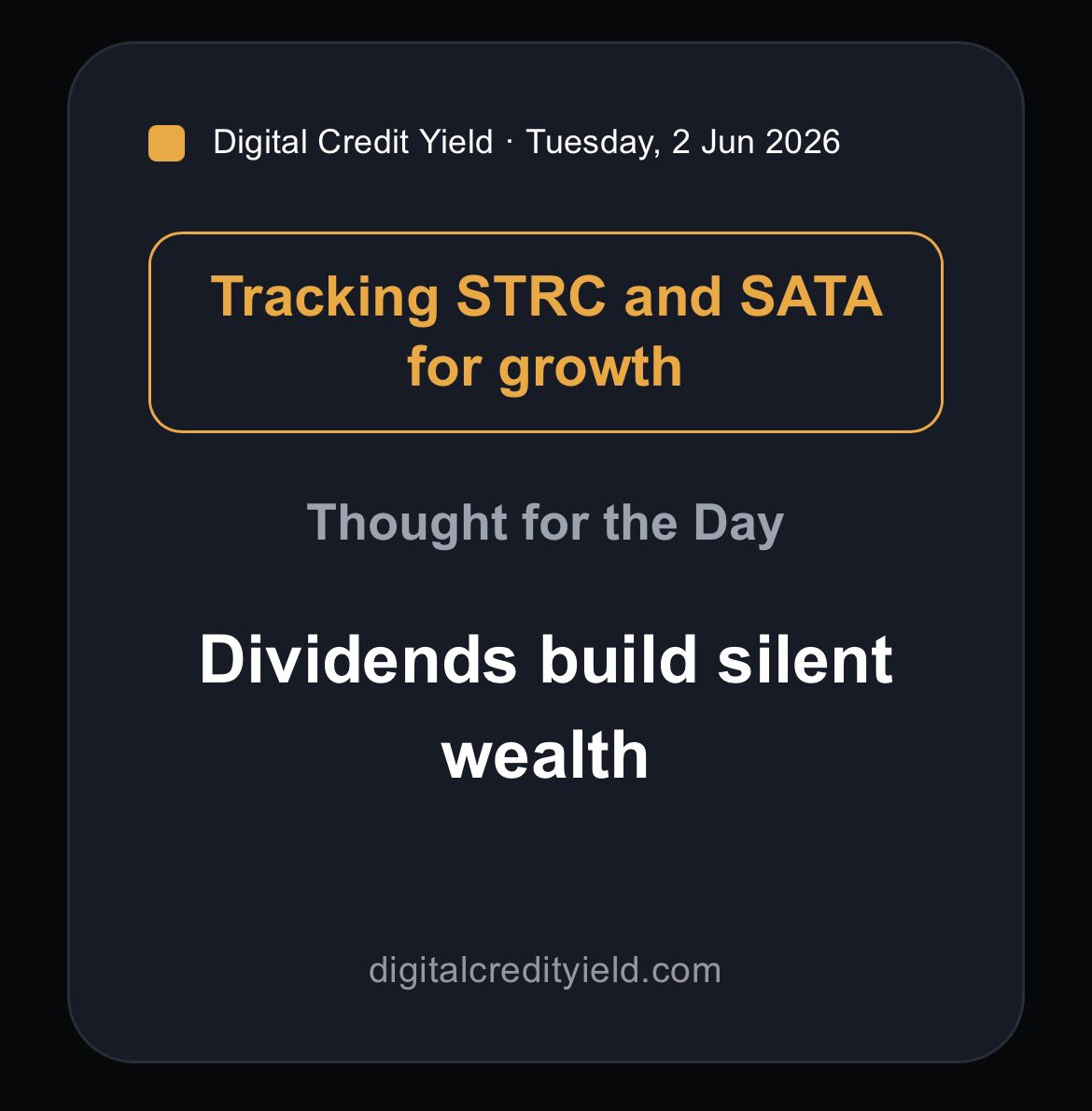 Dividends build silent wealth.