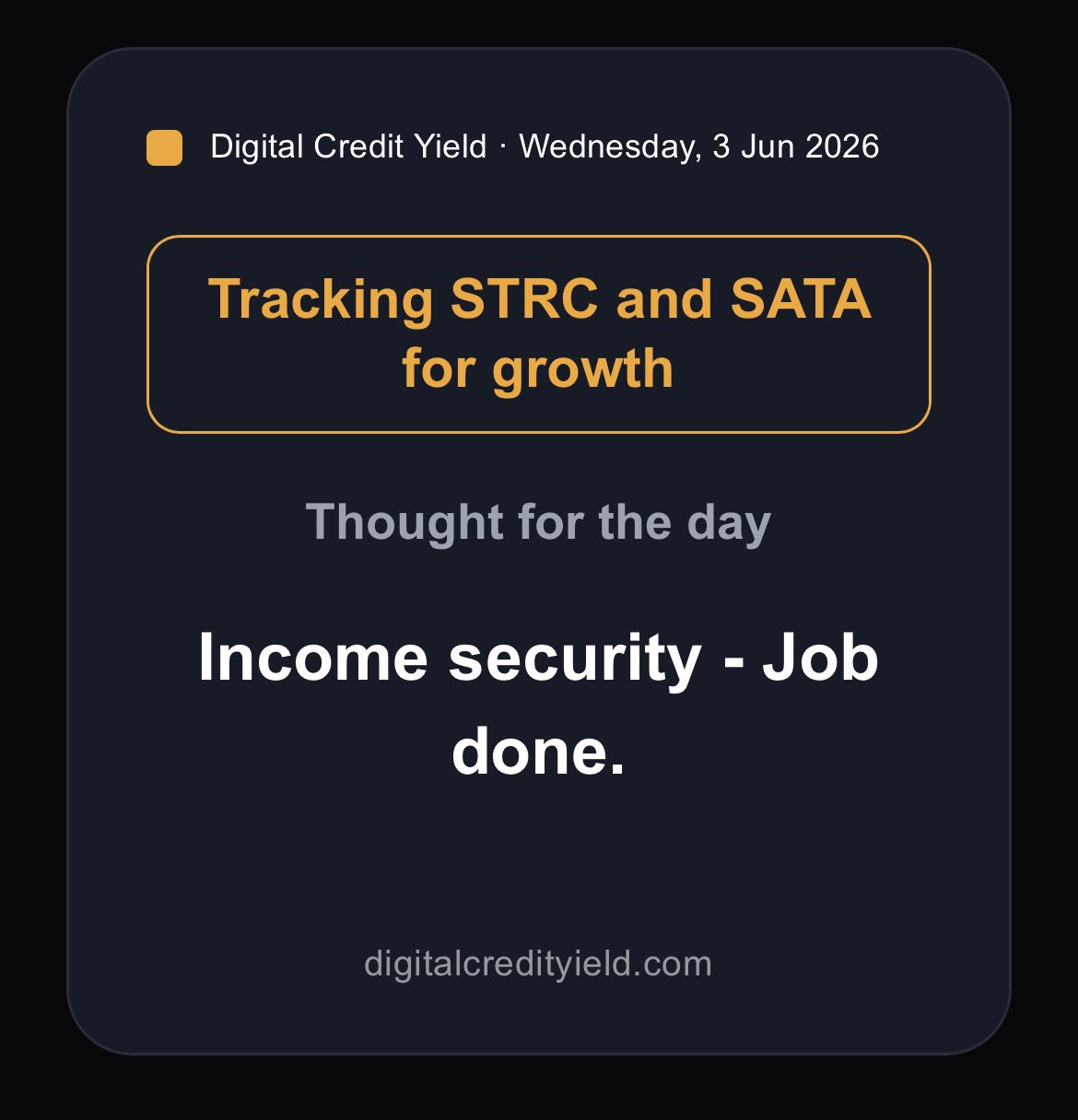 Income security — job done.