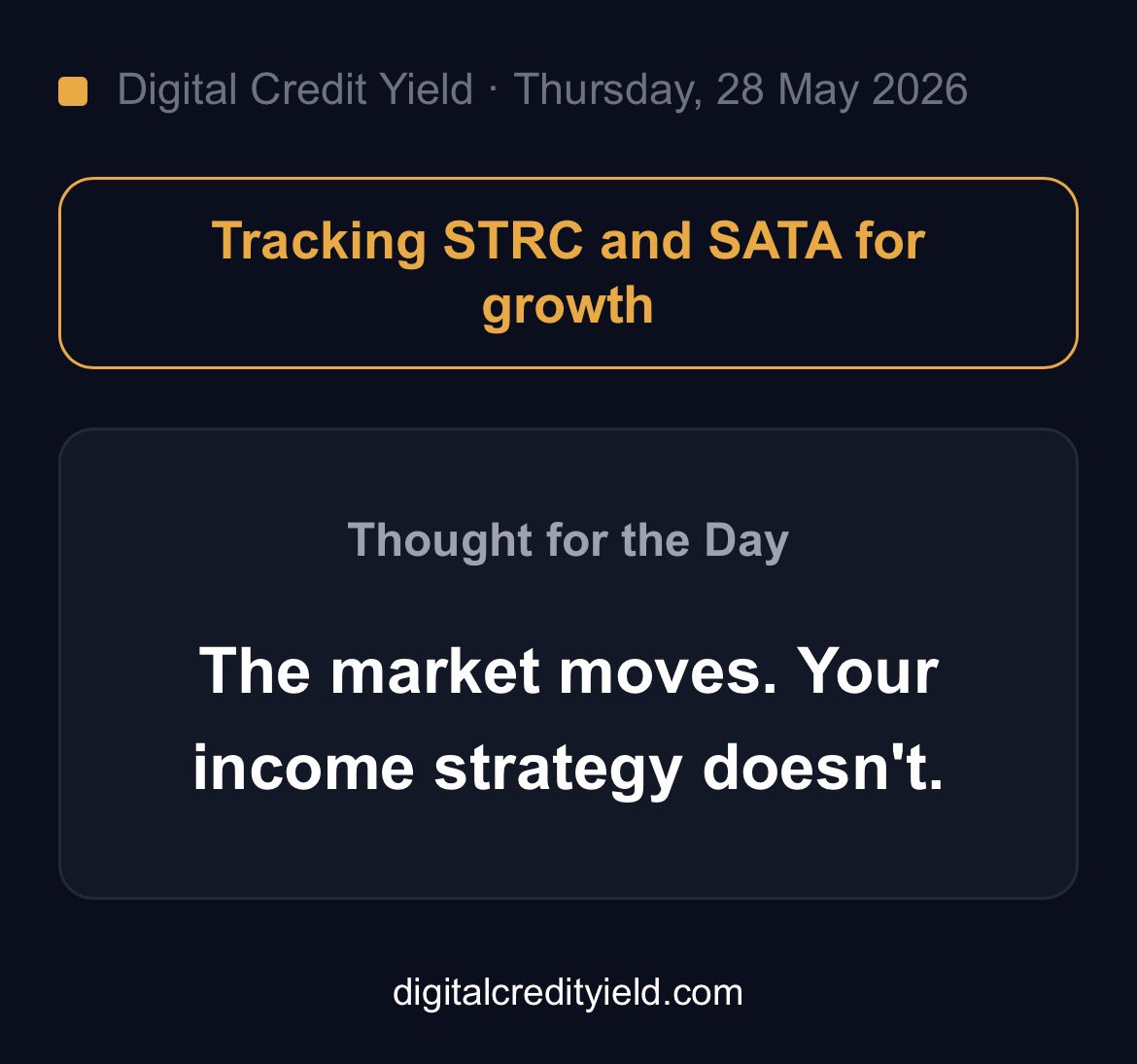 The market moves. Your income strategy doesn't.