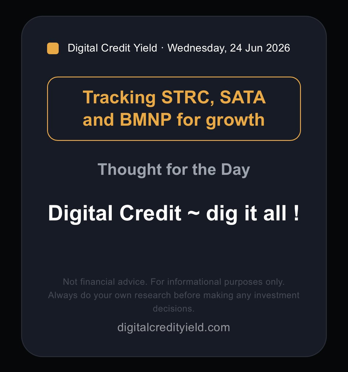 Digital Credit ~ dig it all !