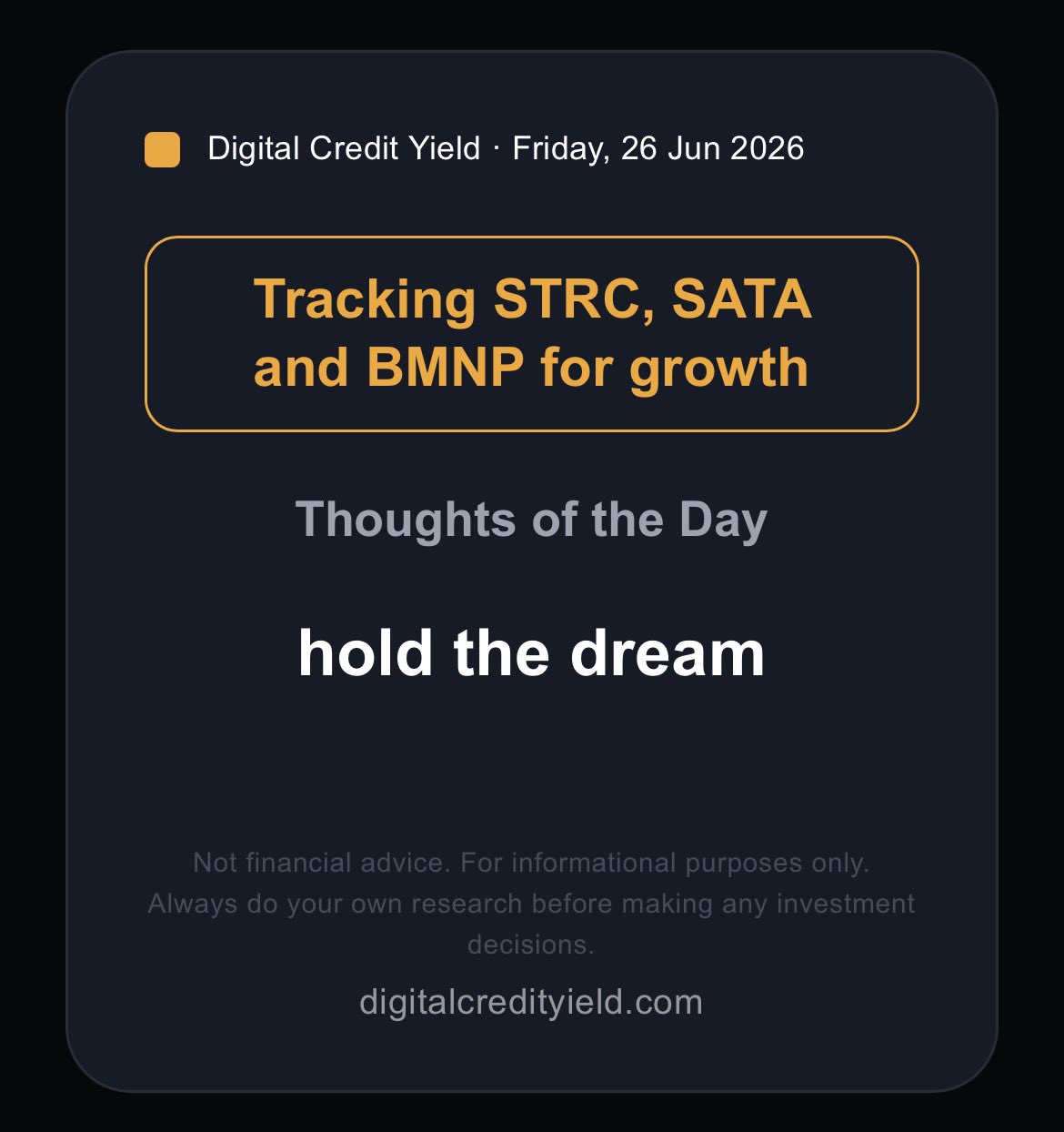 hold the dream