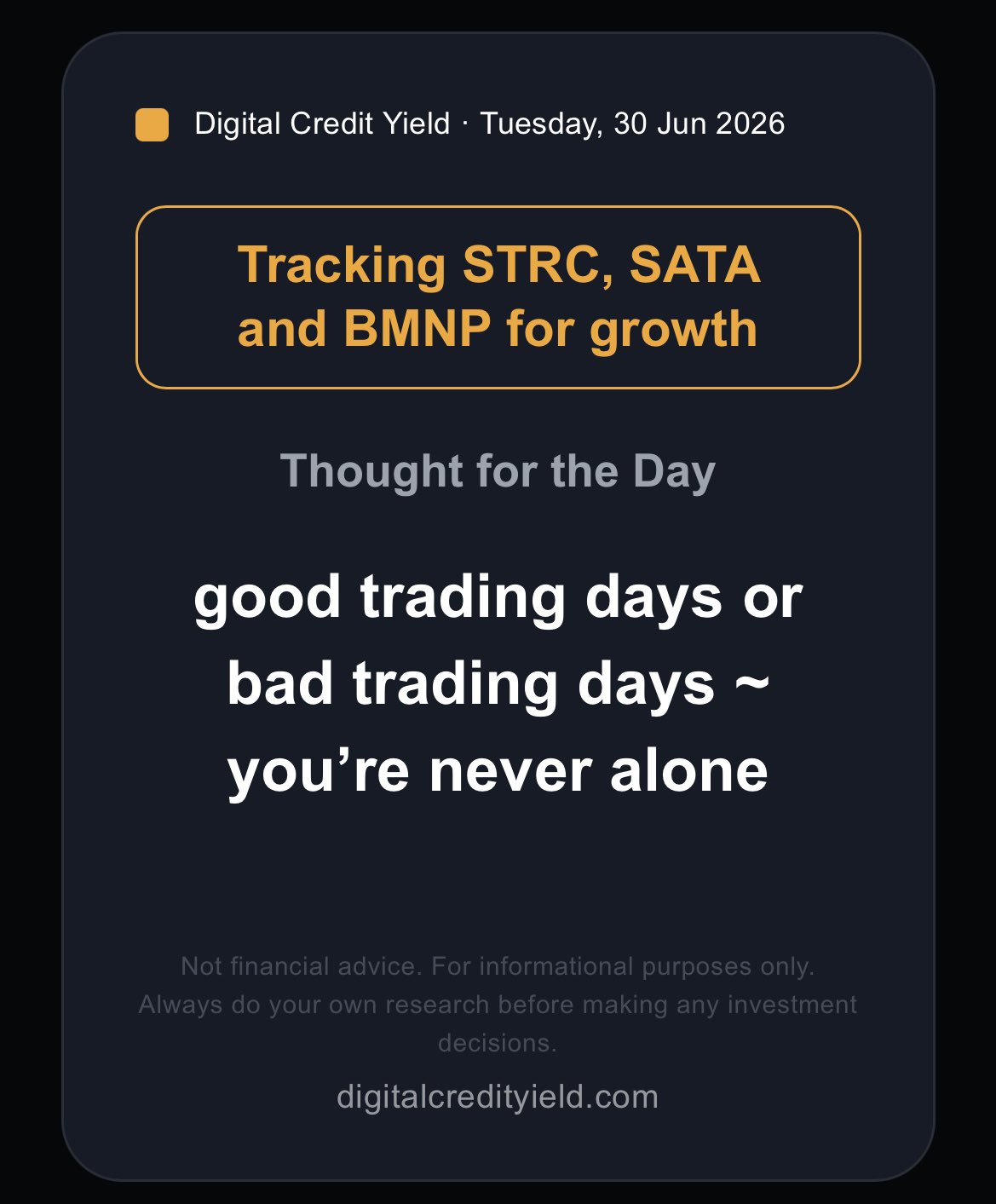 good trading days or bad trading days ~ you're never alone