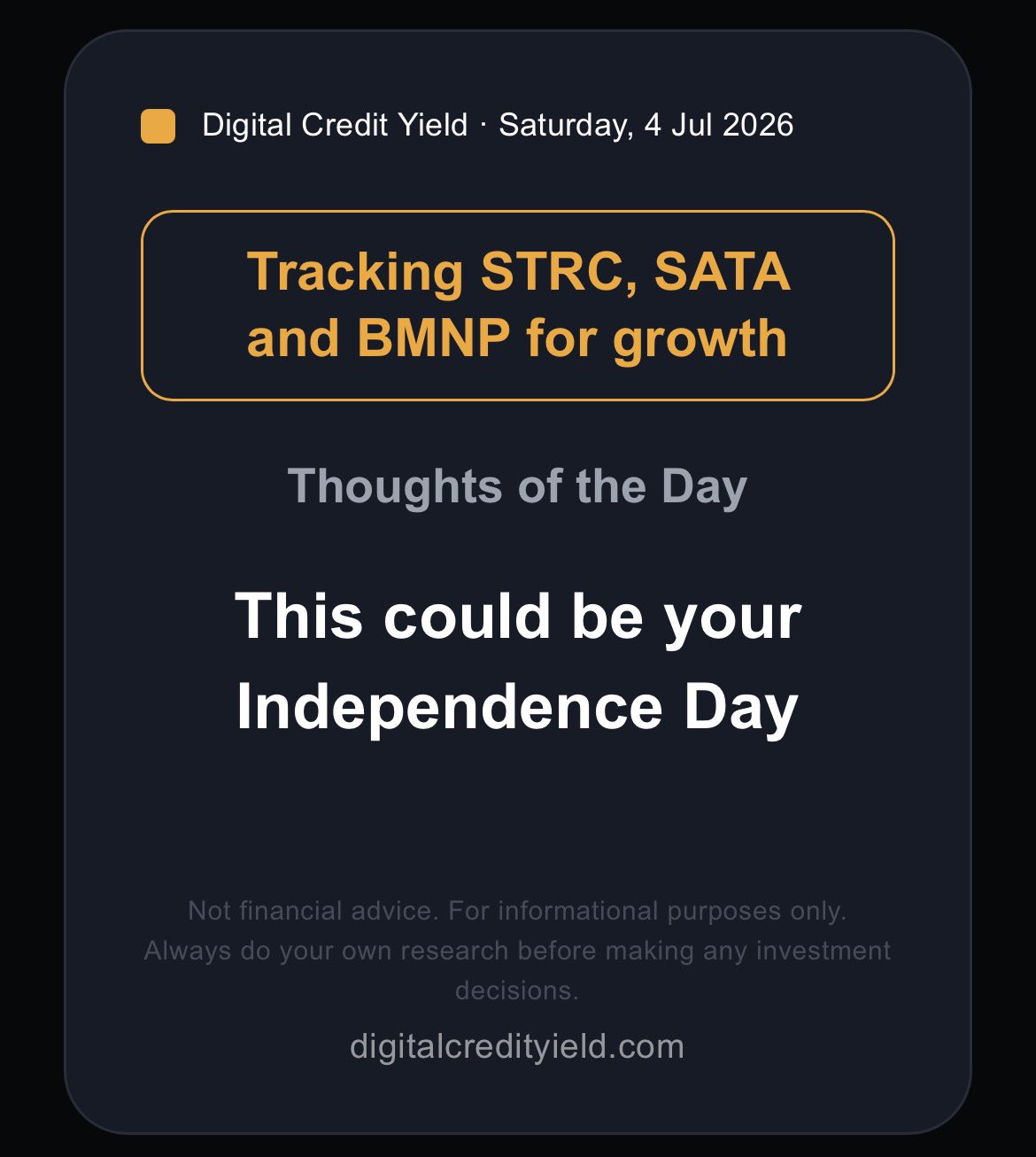 This could be your Independence Day