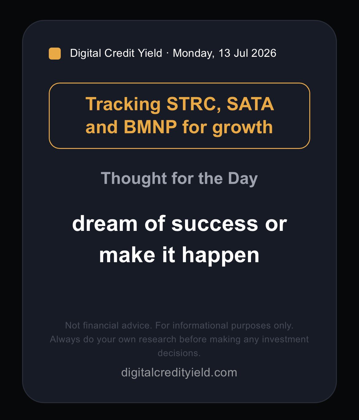 dream of success or make it happen
