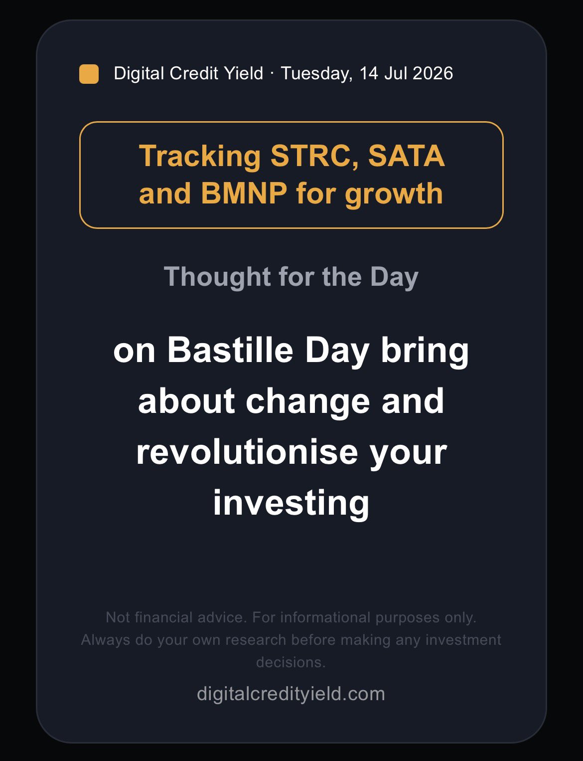 on Bastille Day bring about change and revolutionise your investing