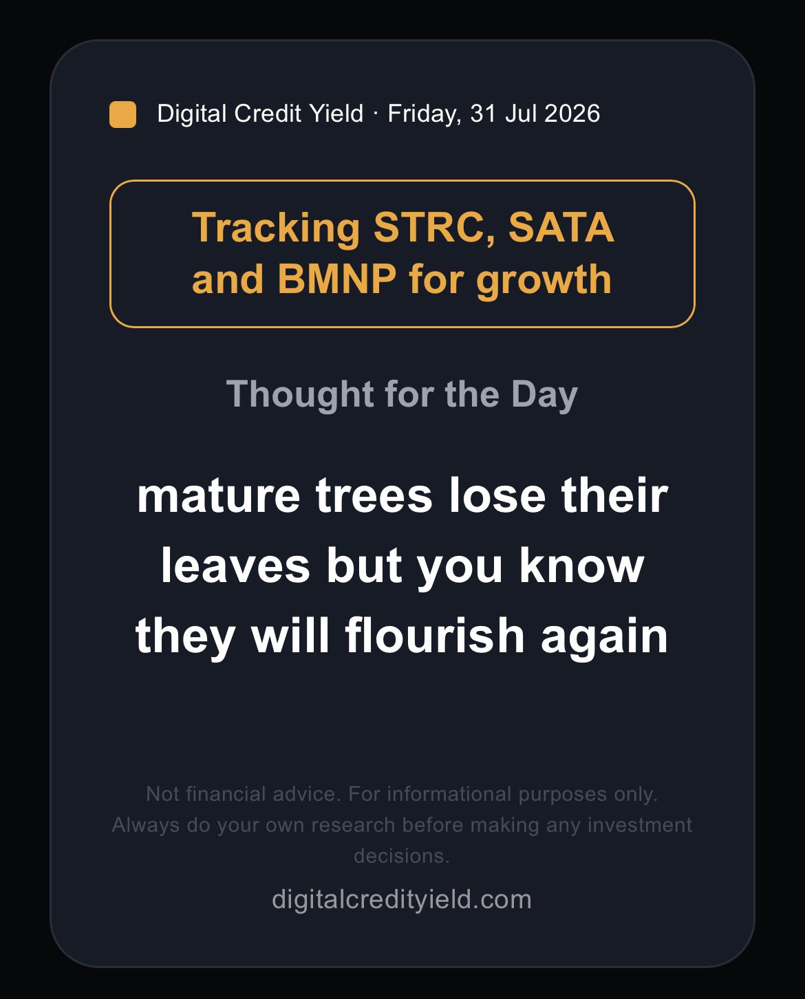 mature trees lose their leaves but you know they will flourish again