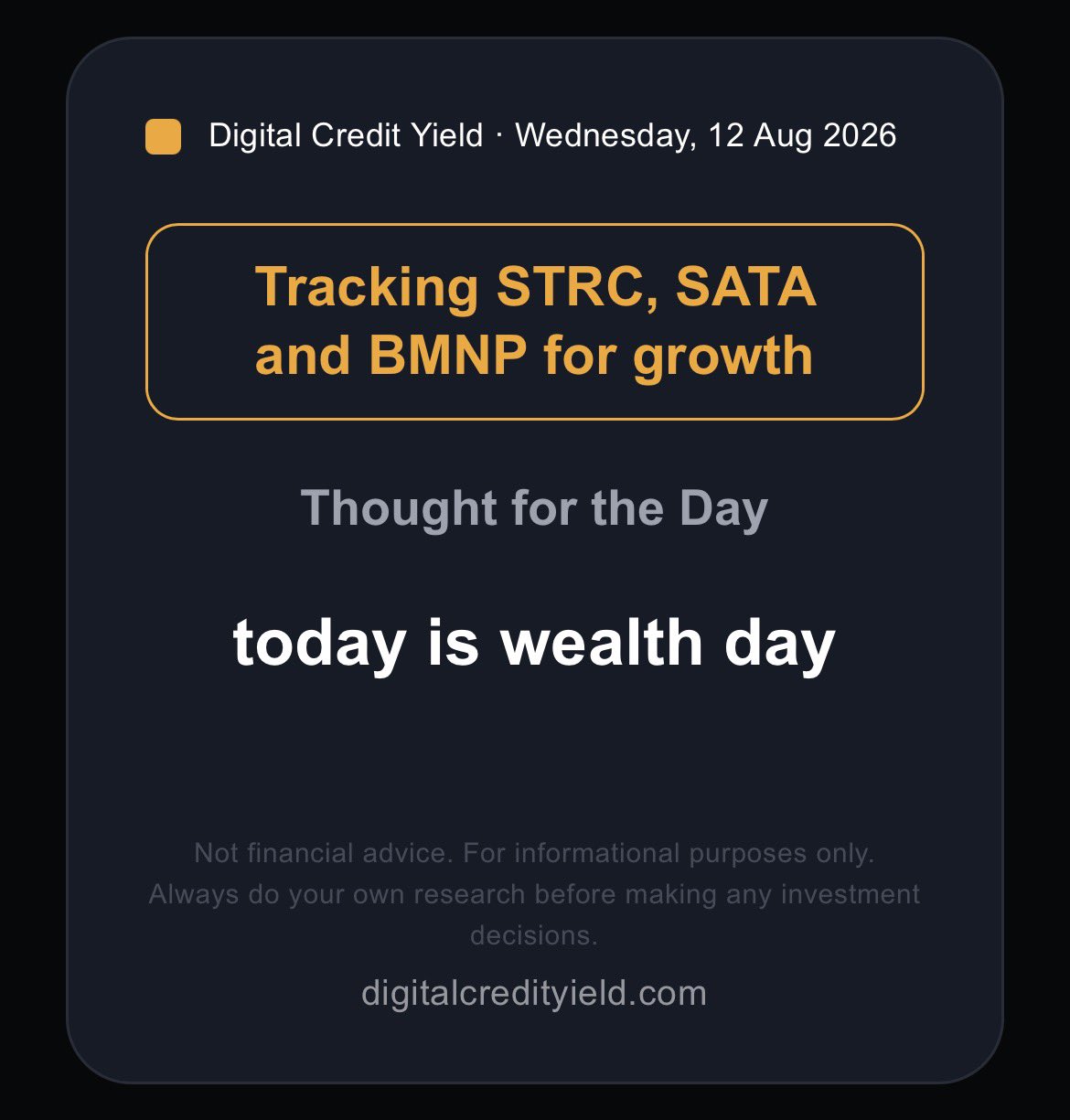 today is wealth day