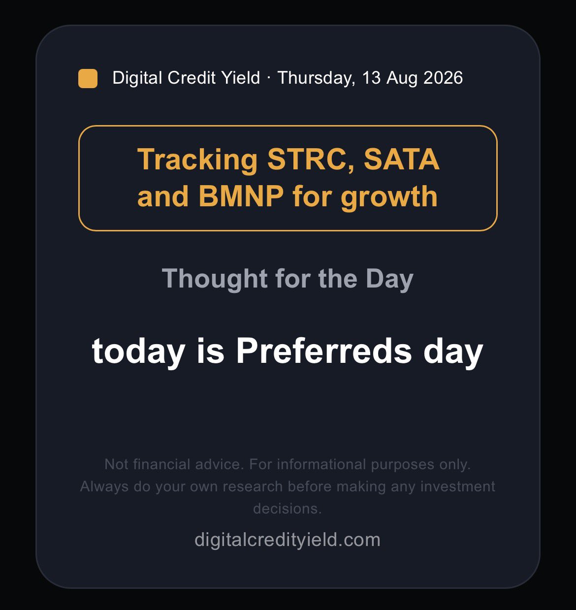 today is Preferreds day