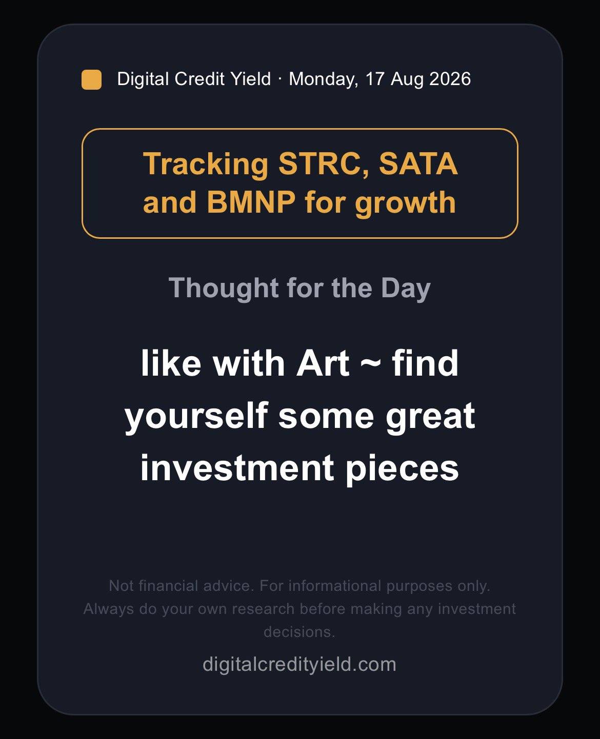 like with Art ~ find yourself some great investment pieces