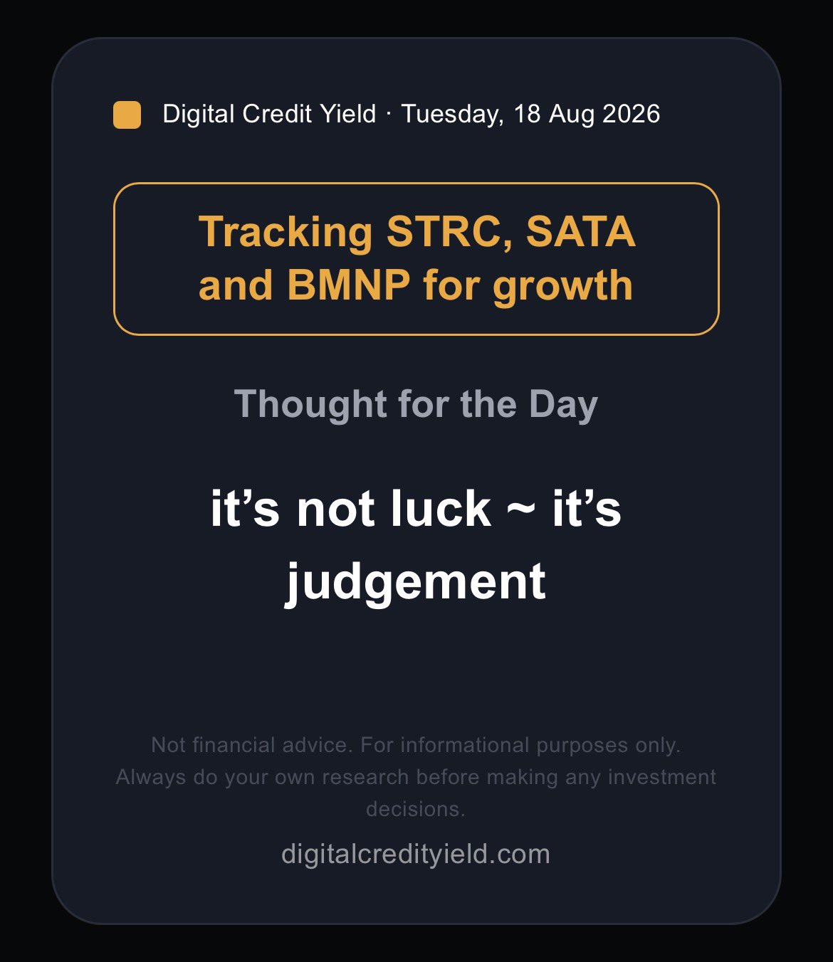 it’s not luck ~ it’s judgement