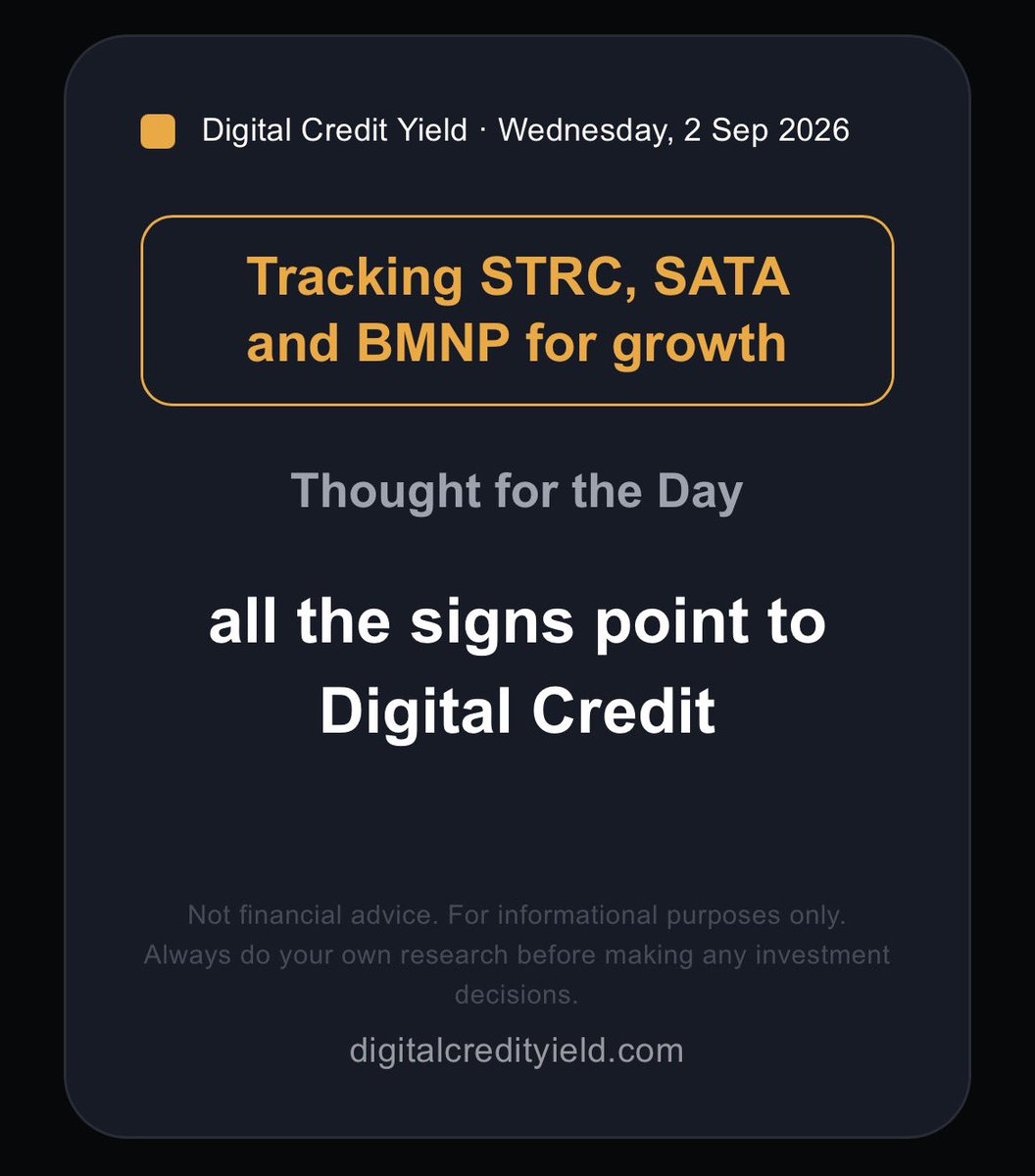 all the signs point to Digital Credit