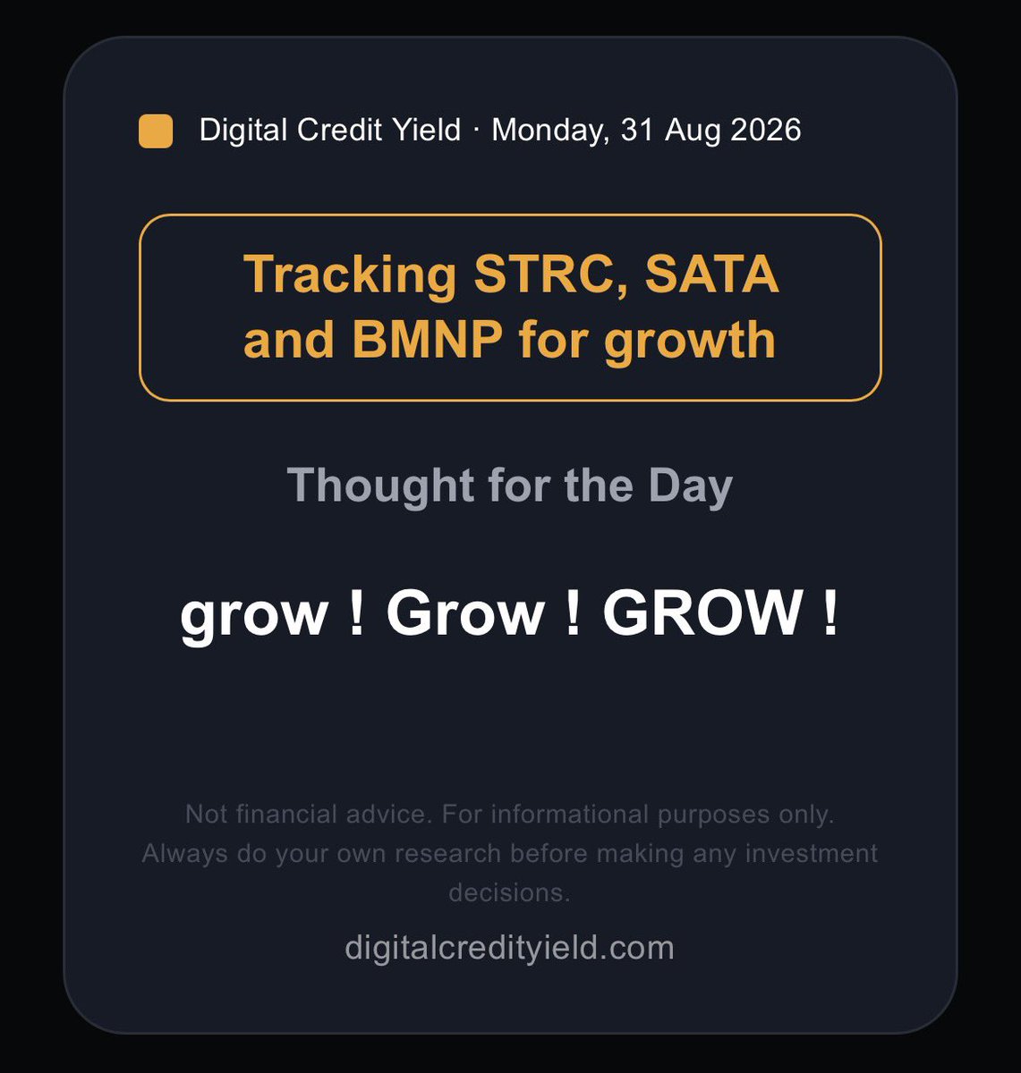 grow ! Grow ! GROW!