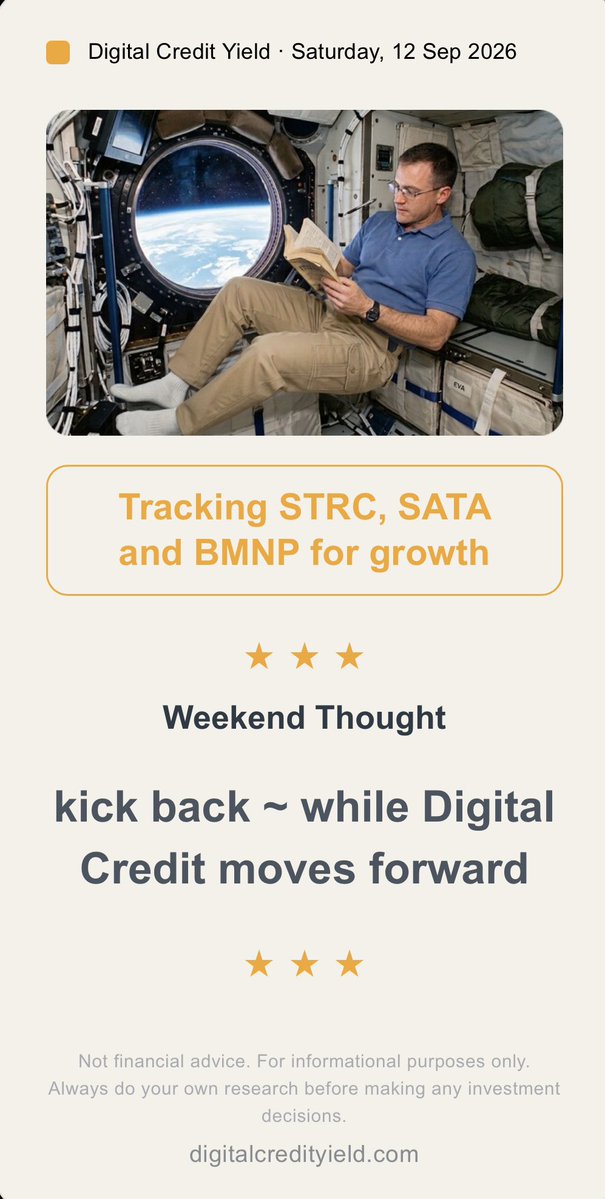 kick back ~ while Digital Credit moves forward